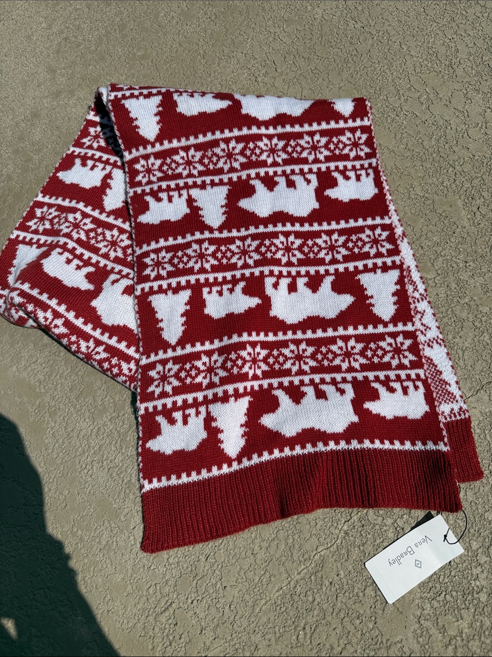 Vera Bradley Red and White Holiday Knit Scarf
